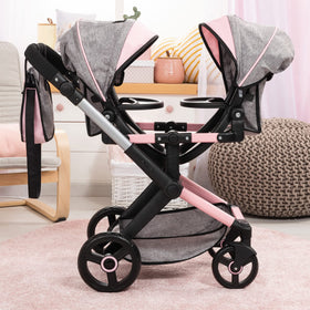 Bayer twin doll stroller seat angles, supports versatile storytelling and play.