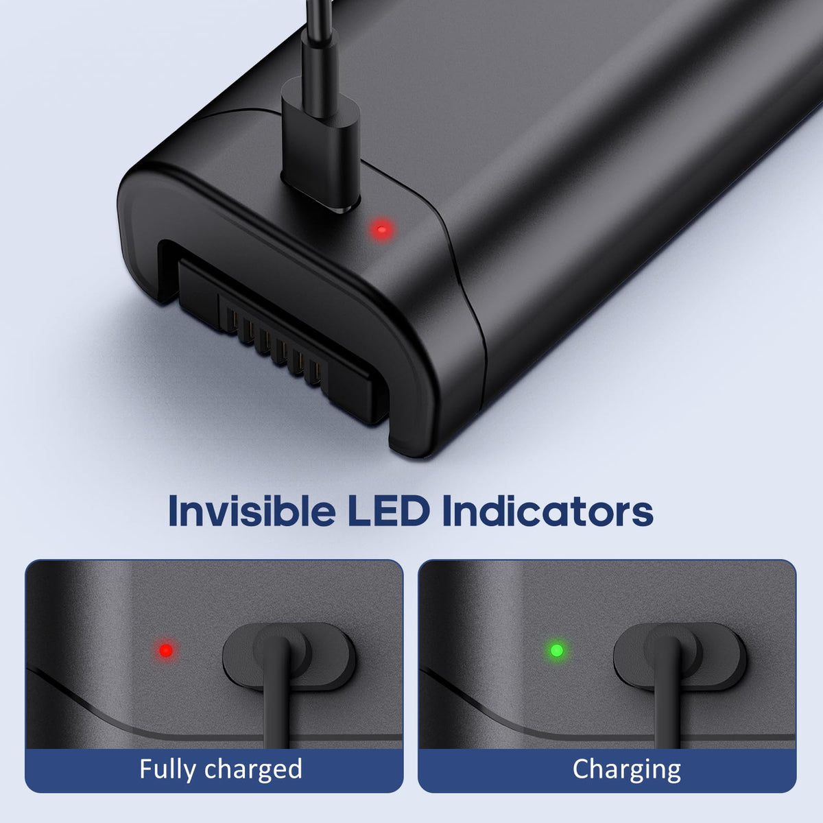Bayhon battery with smart LED indicators shows charging progress at a glance.