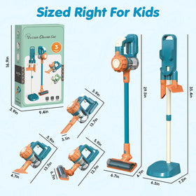 BAYMI 3-in-1 Kids Vacuum is the perfect gift for ages 3+ who love pretend play.