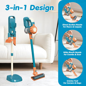 BAYMI 3-in-1 Kids Vacuum three interchangeable nozzles enable versatile chores.