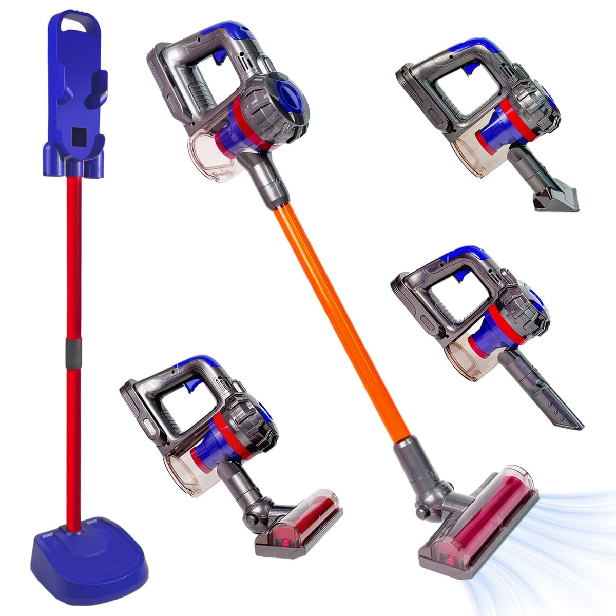 Baymi 3-in-1 kids vacuum purple front view sparks imaginative play