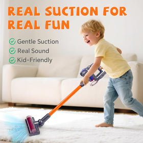 Baymi 3-in-1 kids vacuum real suction feature showcases realistic role play