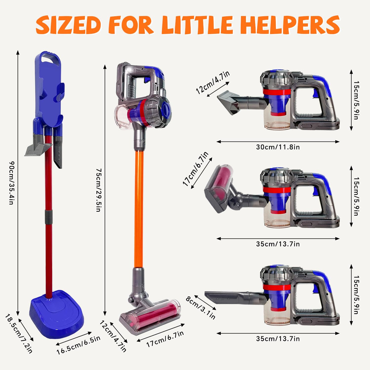 Baymi vacuum requires 5 AA batteries for authentic sounds (not included)