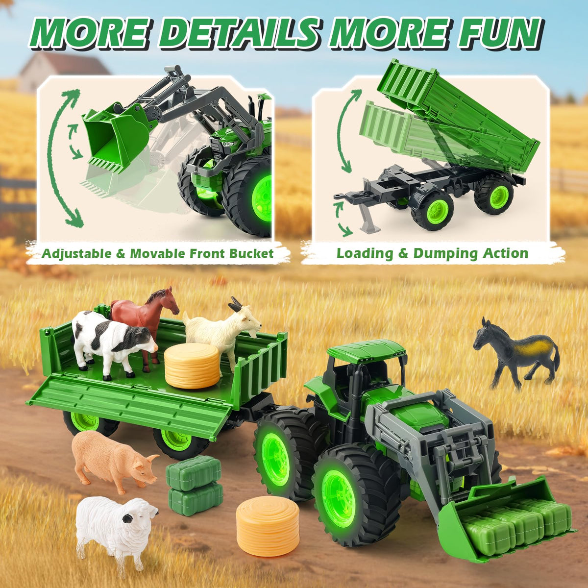 BAYSING farm toy set with animals and accessories for imaginative play