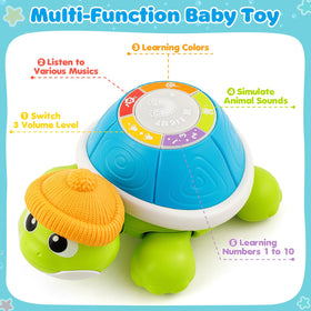 BAYSING musical turtle baby-crawl chased by the mother turtle