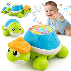 BAYSING musical turtle mother-crawl in action for tummy time exploration