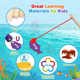 BAYSING natural pine wood design with non-toxic colors for safe play.