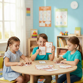 Bazic Products multiplication cards designed for ages 8 and up, ideal for at-home practice.