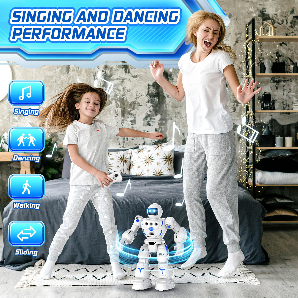 BAZOLOTA robot toy dancing performance encourages rhythm and creative expression