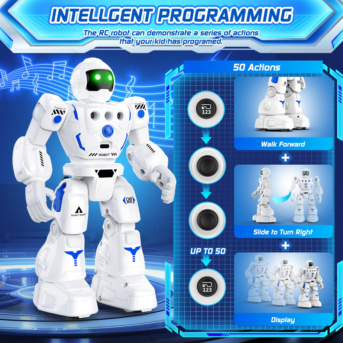 BAZOLOTA robot toy programming feature enables simple sequence building
