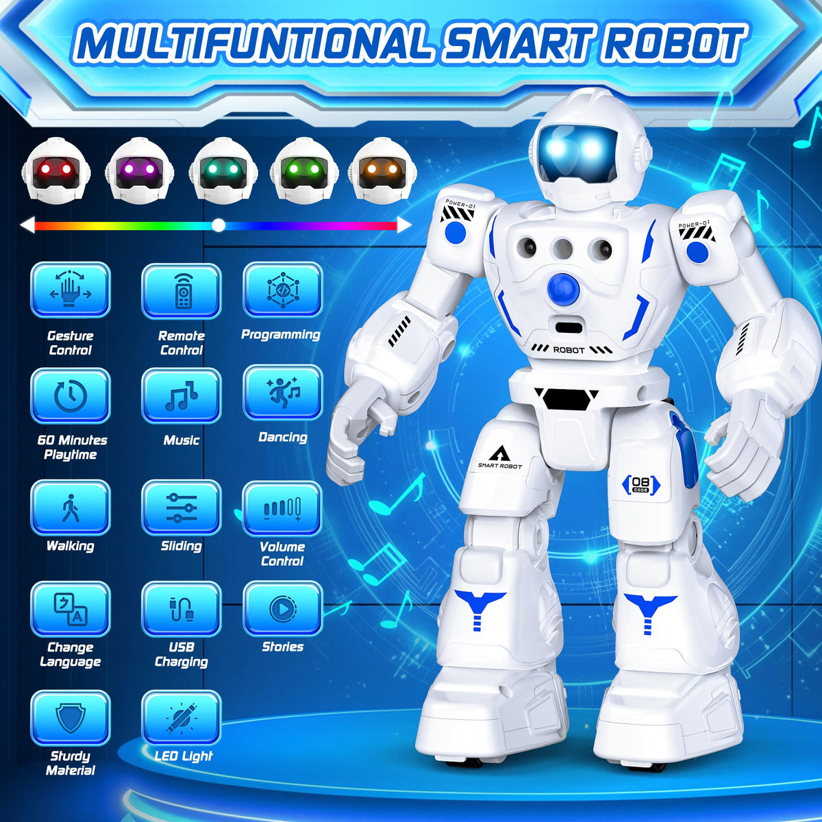 BAZOLOTA robot toy sliding motion promotes active exploration and coordination during play