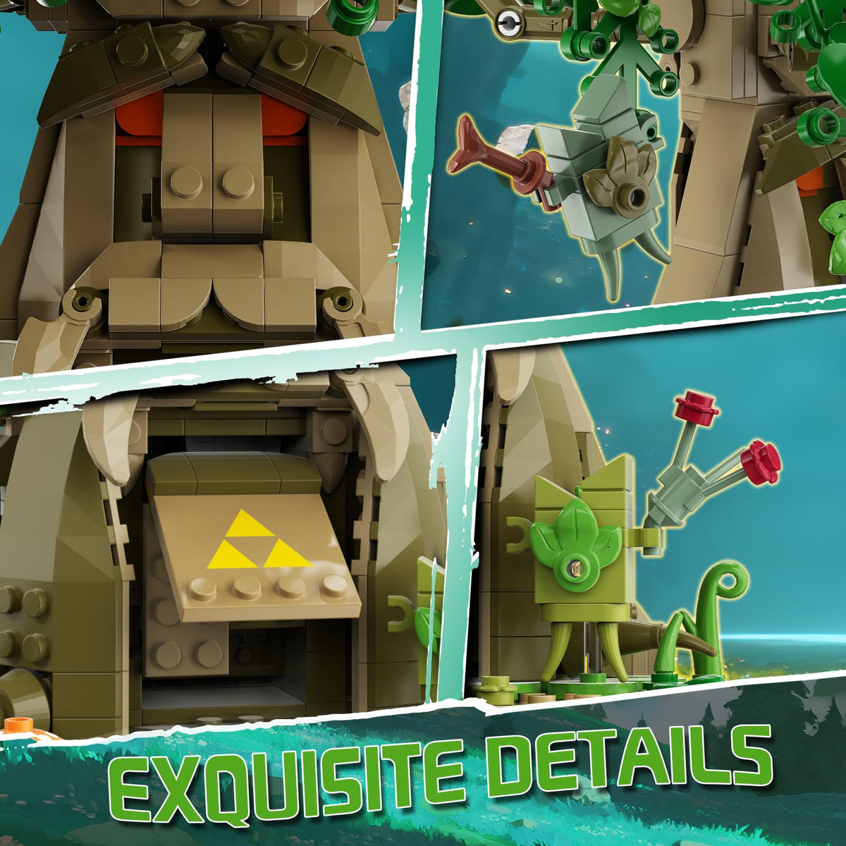 BBEUU model stands tall with sword, brick-compatible display.