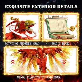 BBEUU Moc Fire Phoenix detailed feathers for eye-catching display