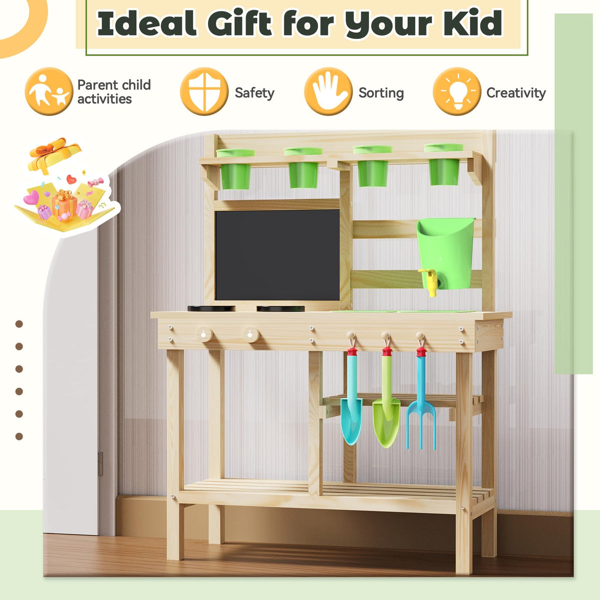 bbgroundgrm bottom shelf keeps cups and utensils organized for easy access.