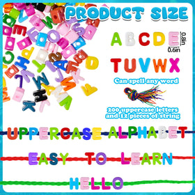 Bbiamsleep 200 uppercase beads in bright colors for letter recognition