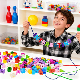 Bbiamsleep colorful alphabet beads for color and letter recognition