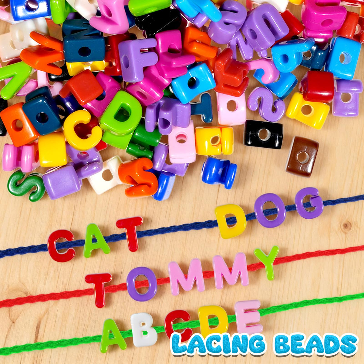 Bbiamsleep fine motor practice with bead threading and sorting