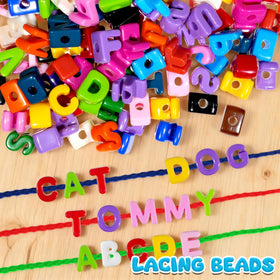 Bbiamsleep fine motor practice with bead threading and sorting