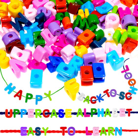 Bbiamsleep colorful lacing letters beads set for hands-on spelling fun