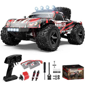 BBLD 1:18-scale 4WD truck, top view showing compact speed and stability