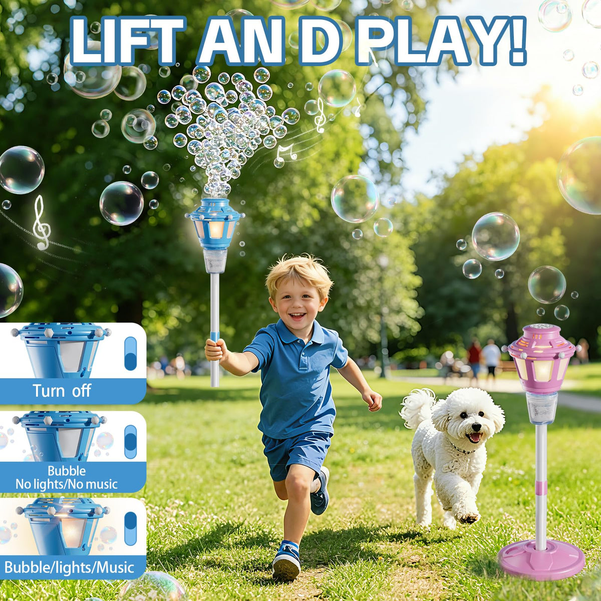 BBnote bubble solution bottles provide plenty of bubbles for extended play