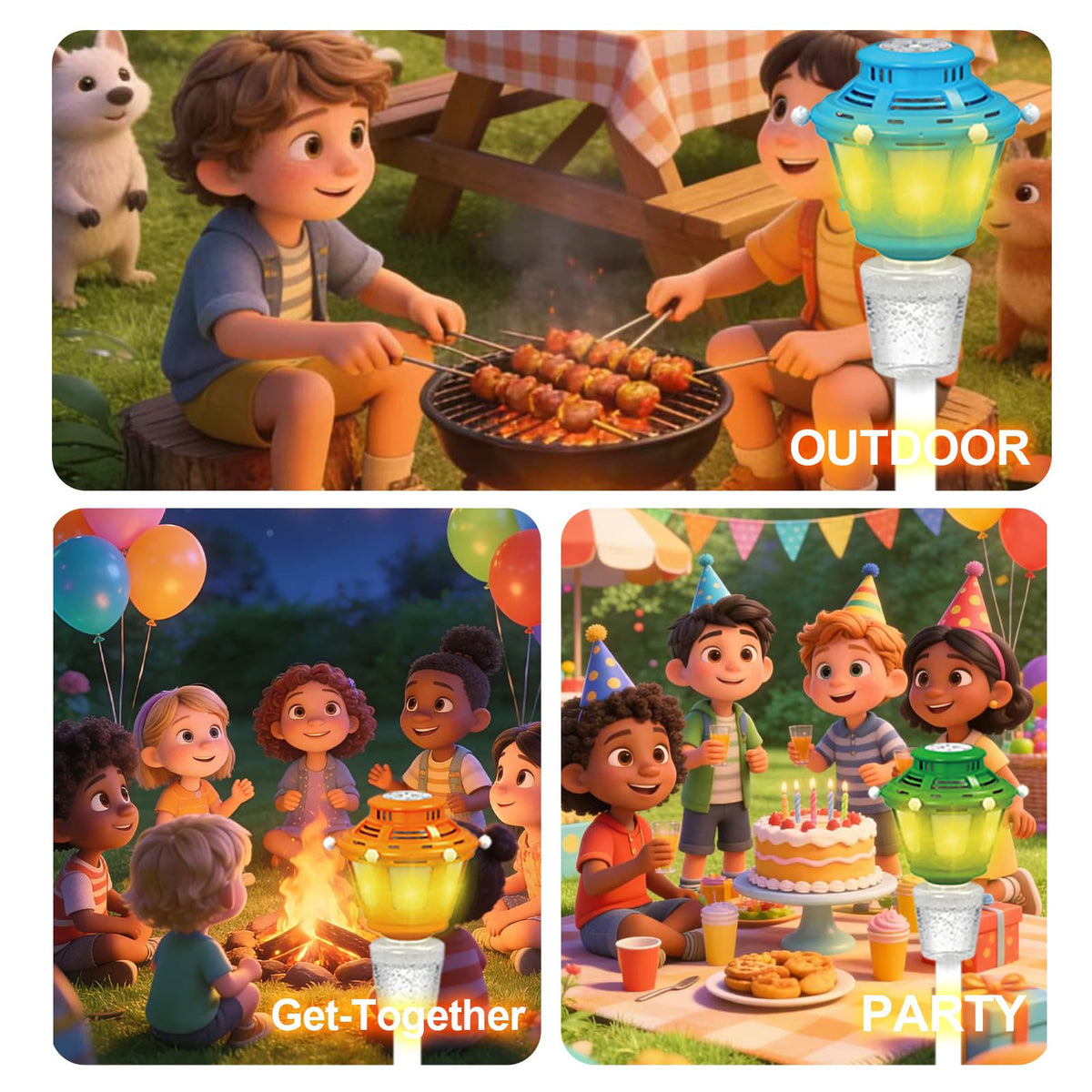 BBnote outdoor scene shows families enjoying bubbles together