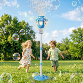 BBnote Street Lamp Bubble Machine blue with bubble output for outdoor fun.