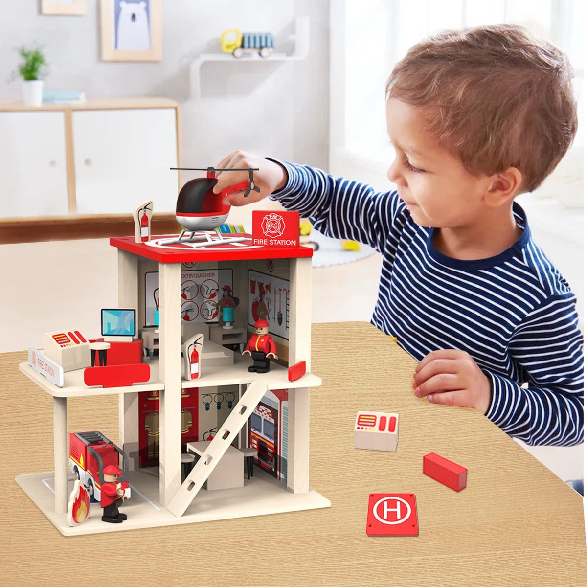 BBtinker Police and Fire Station dollhouse unit encourages cooperative storytelling