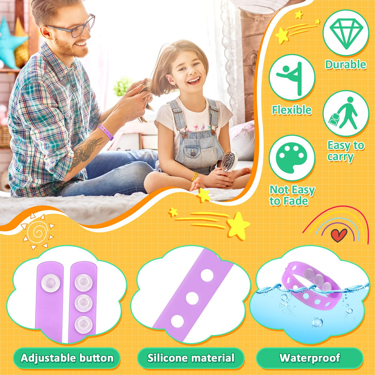 BBTO kids wristbands adjustable 8.3 inch size for comfortable wear