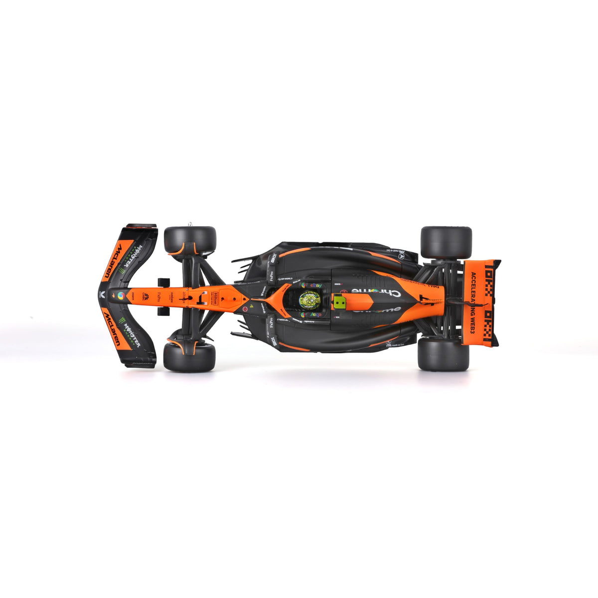 Bburago 1:24 McLaren MCL38 rear detail perfect for shelf display.