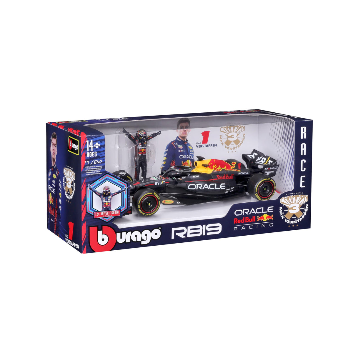 BBURAGO 1:24 RB19 chassis and interior detail enhances realism
