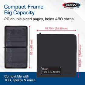 BCW 12-pocket sleeves inside show double-sided archival-safe pages for card preservation.
