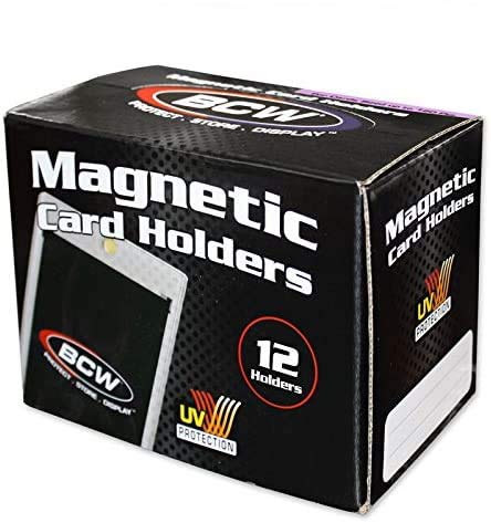 BCW 180pt magnetic card holders 12-pack with clear sleeves for standard cards.