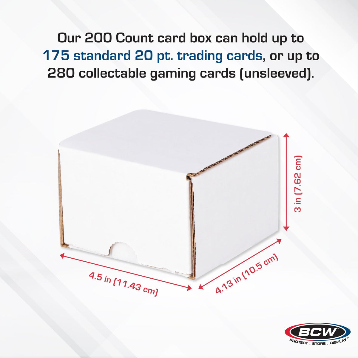 BCW 200 Count Storage Box side profile demonstrates compact footprint for tight spaces