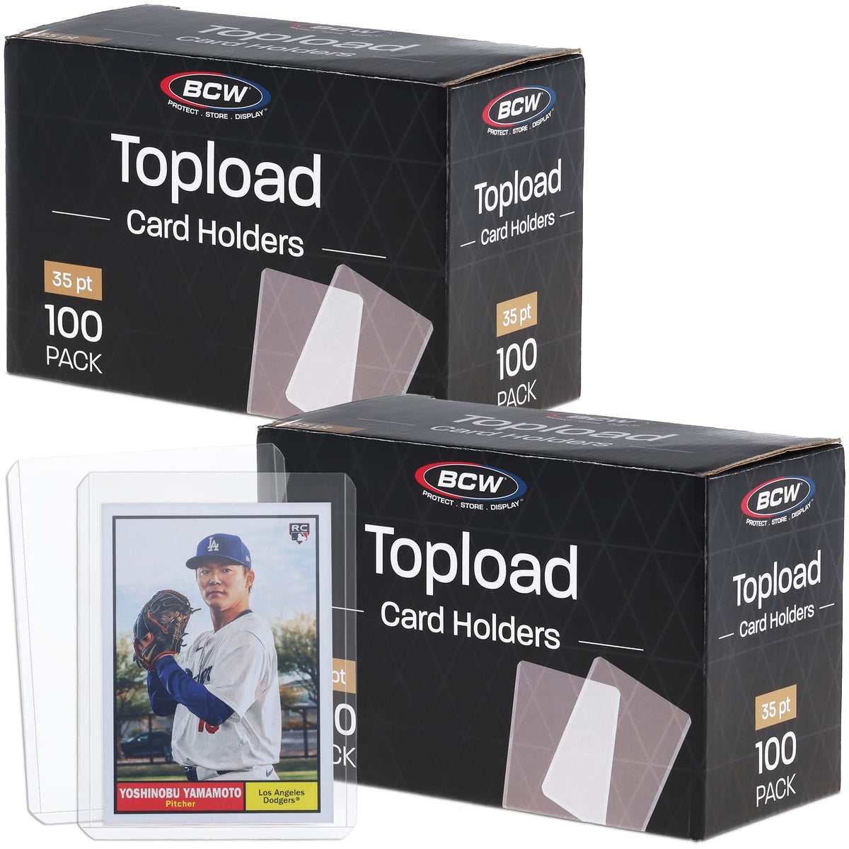 BCW 3x4 top load card holder clear front for easy viewing and protection