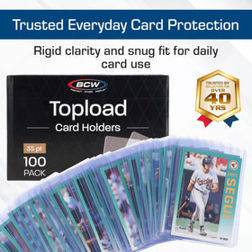BCW 3x4 top load card holder open side for quick card insertion
