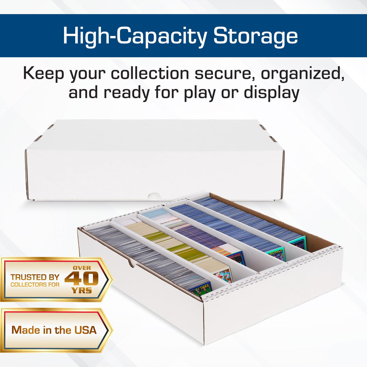 BCW 5000ct dimensions show compact, high-capacity card organization in view.