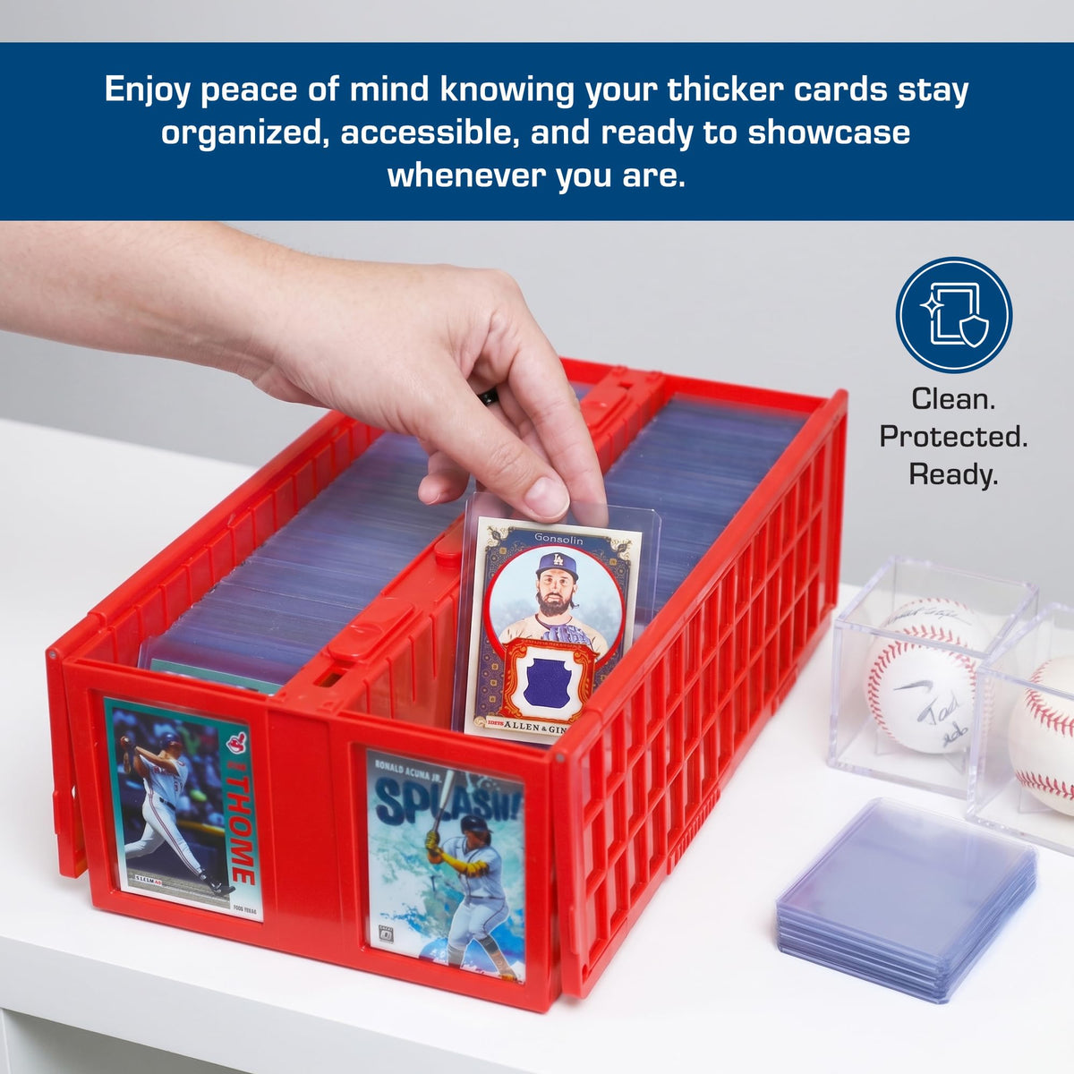 BCW 59PT thick top loader helps protect autographs during display and storage.