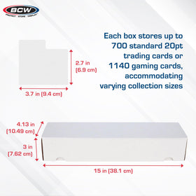Open BCW 800ct box showing interior layout to protect cards.