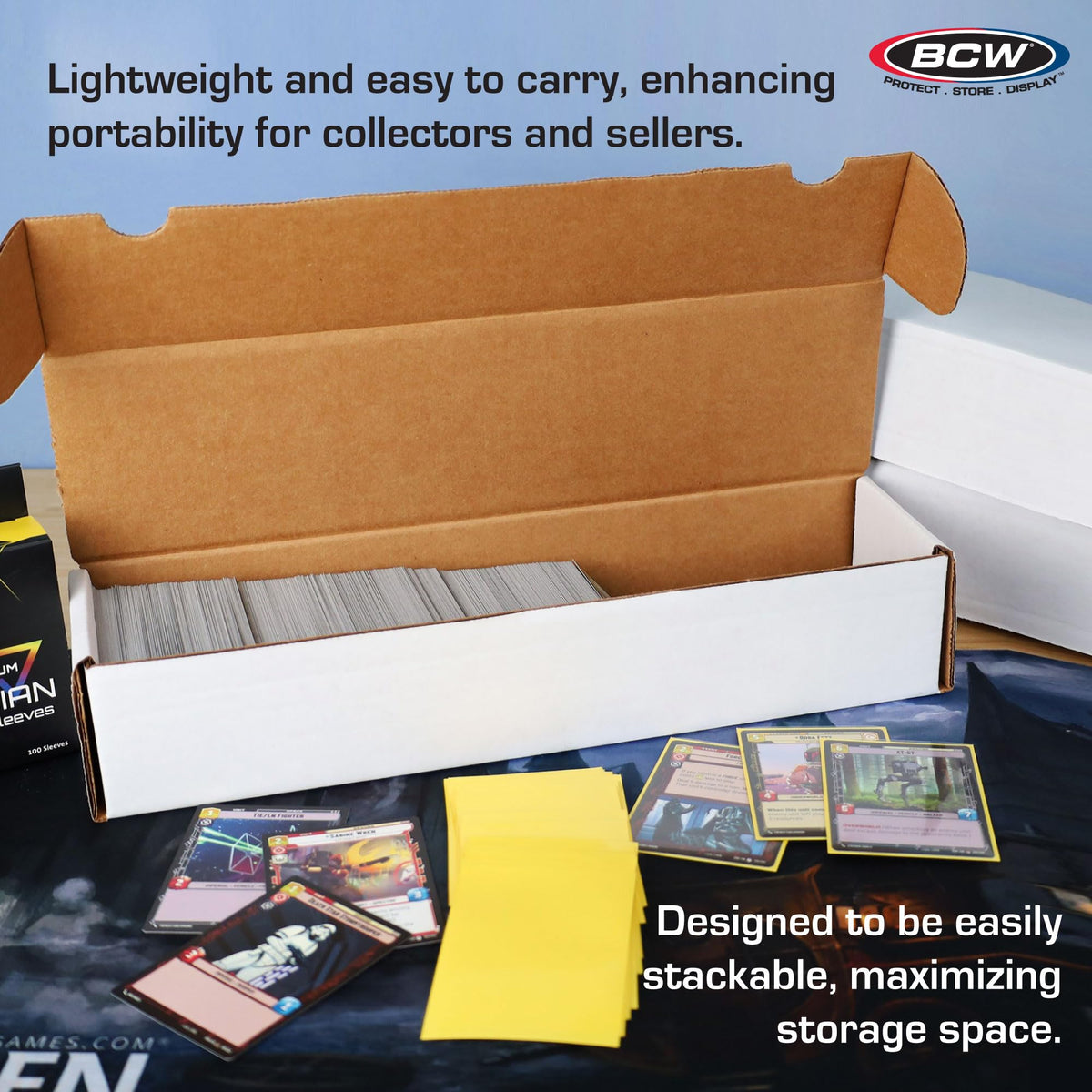 Durable white corrugated construction of BCW 800ct box