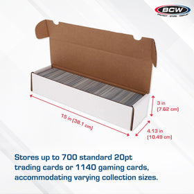BCW 800ct box holds about 700 standard cards per box