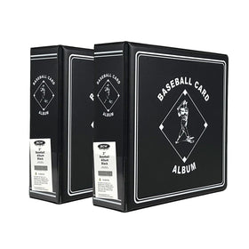 BCW baseball album black cover, compact binder for organized card storage