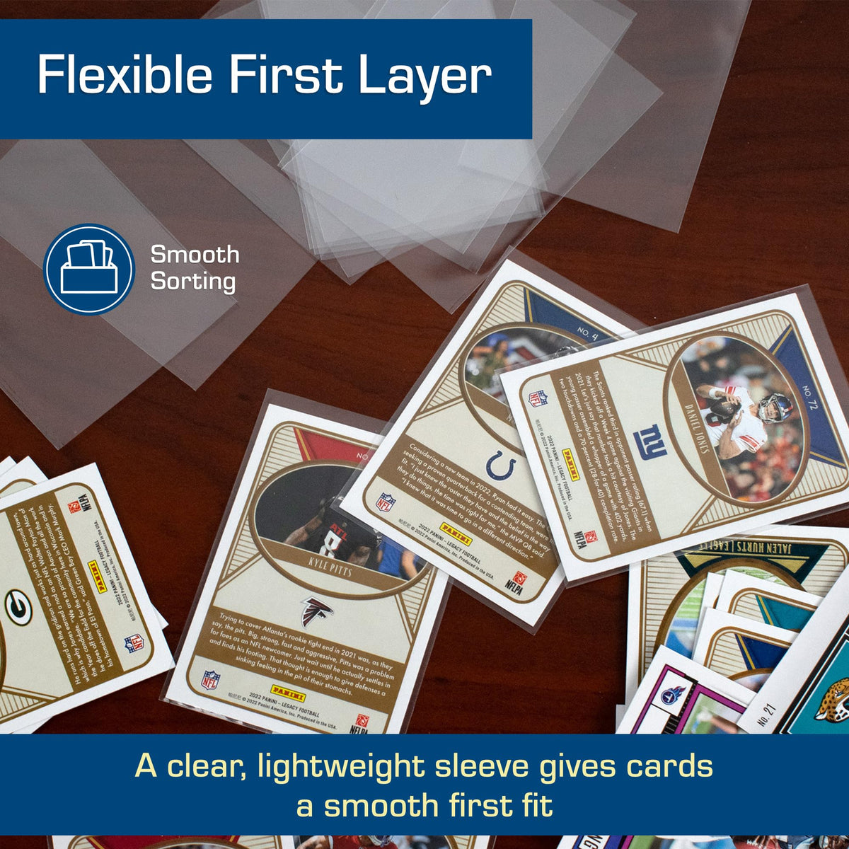Packs for baseball and Pokémon cards with crystal-clear BCW sleeves.