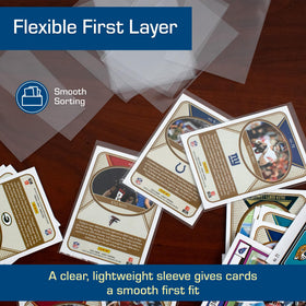 Packs for baseball and Pokémon cards with crystal-clear BCW sleeves.