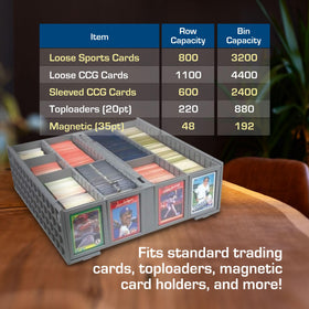 BCW Card Bin gray exterior slots ideal for labeling contents