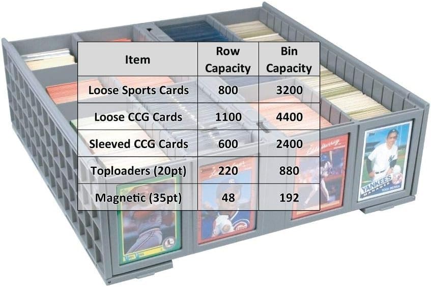BCW Card Bin gray exterior for toploaders and deck boxes compatibility