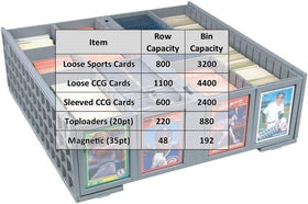 BCW Card Bin gray exterior for toploaders and deck boxes compatibility