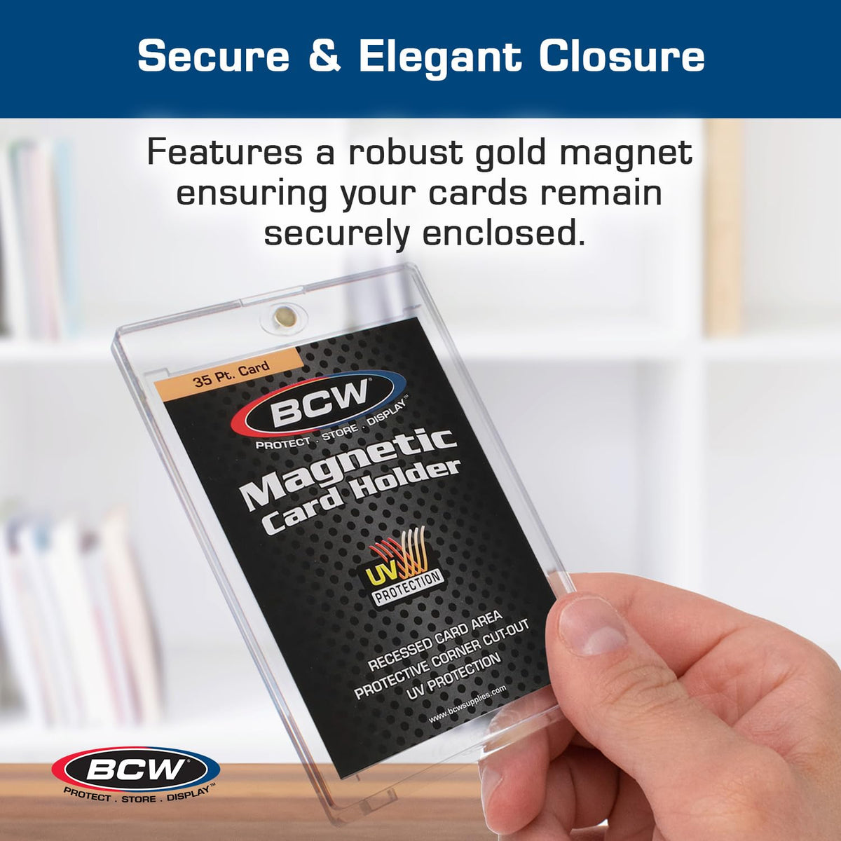 BCW compact exterior dimensions fit standard trading cards for neat display.