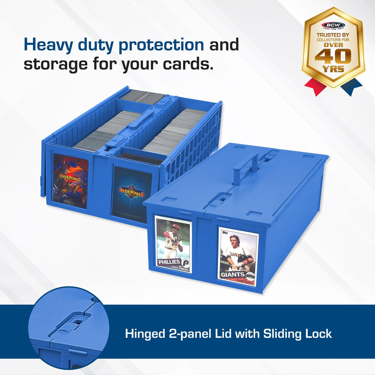 BCW 1600-card capacity for organized trading card storage.