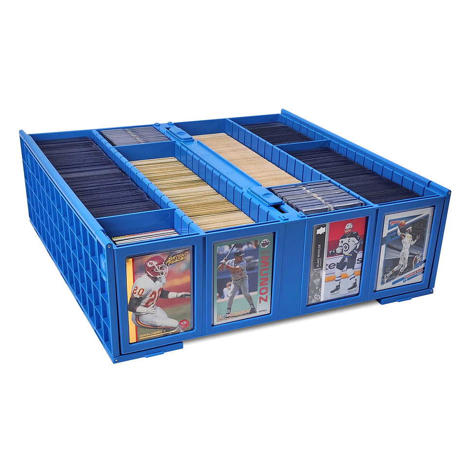 BCW Collectible Card Bin blue holds up to 3200 cards for organized collections.